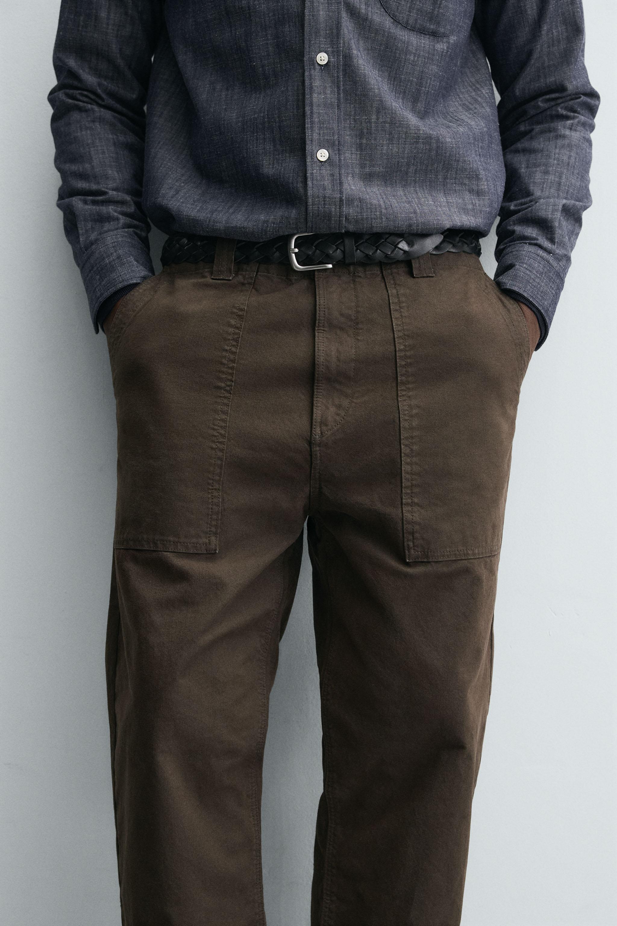 WASHED STRAIGHT FIT PANTS